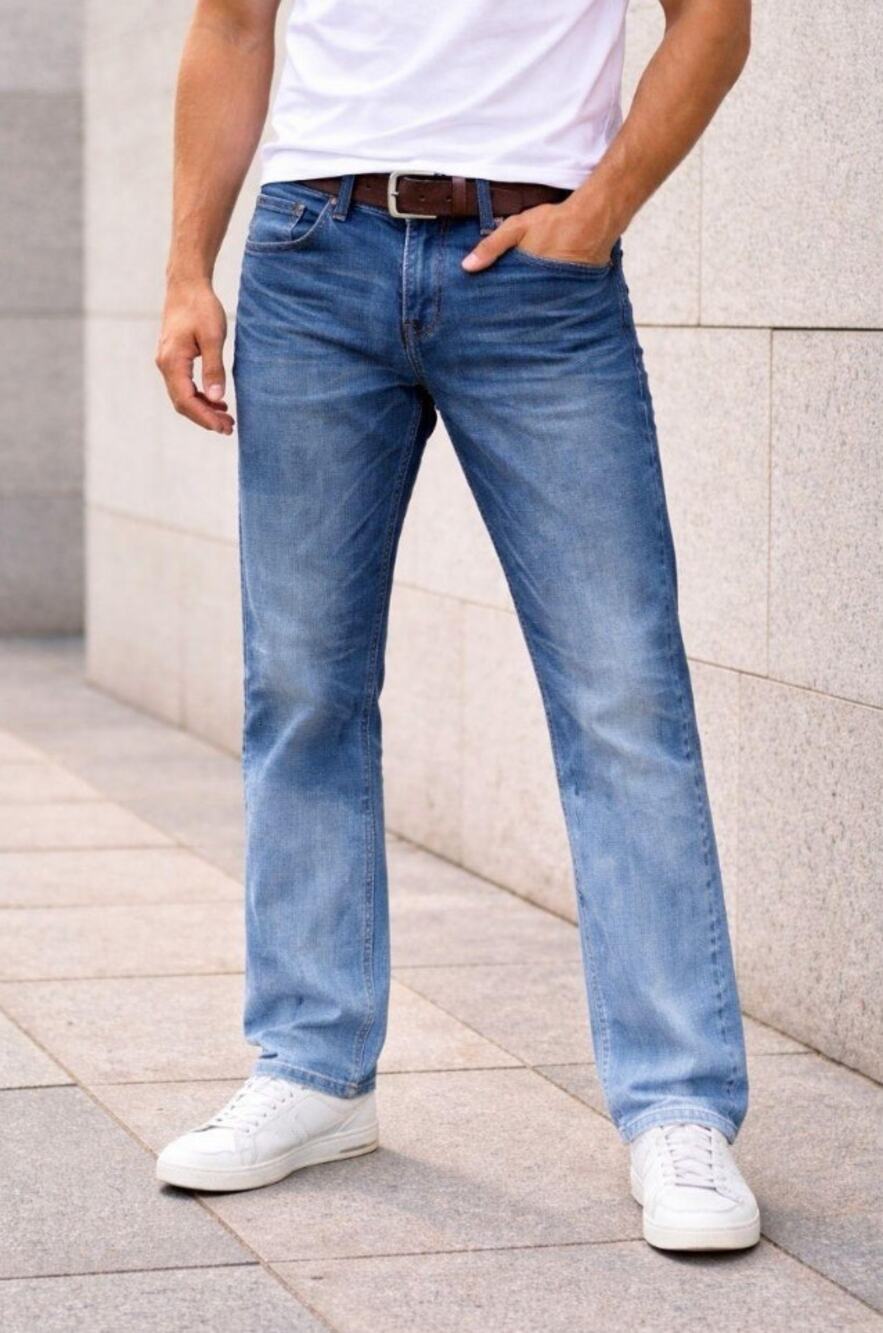 HUDSON classic Byron Straight leg whiskered stretch cotton denim men's jeans